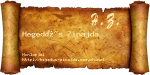 Hegedűs Zinajda névjegykártya